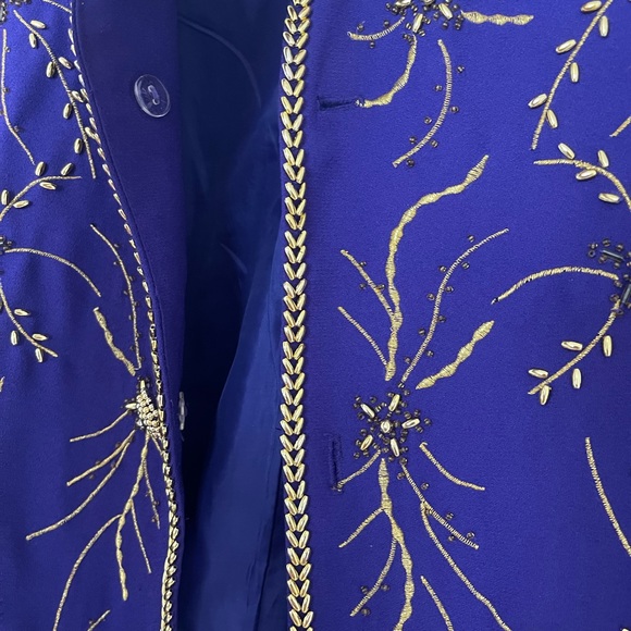 Gorgeous beaded vintage dress jacket, purple and gold - Picture 7 of 7